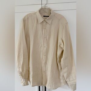 Men's Cream Button-Up Shirt